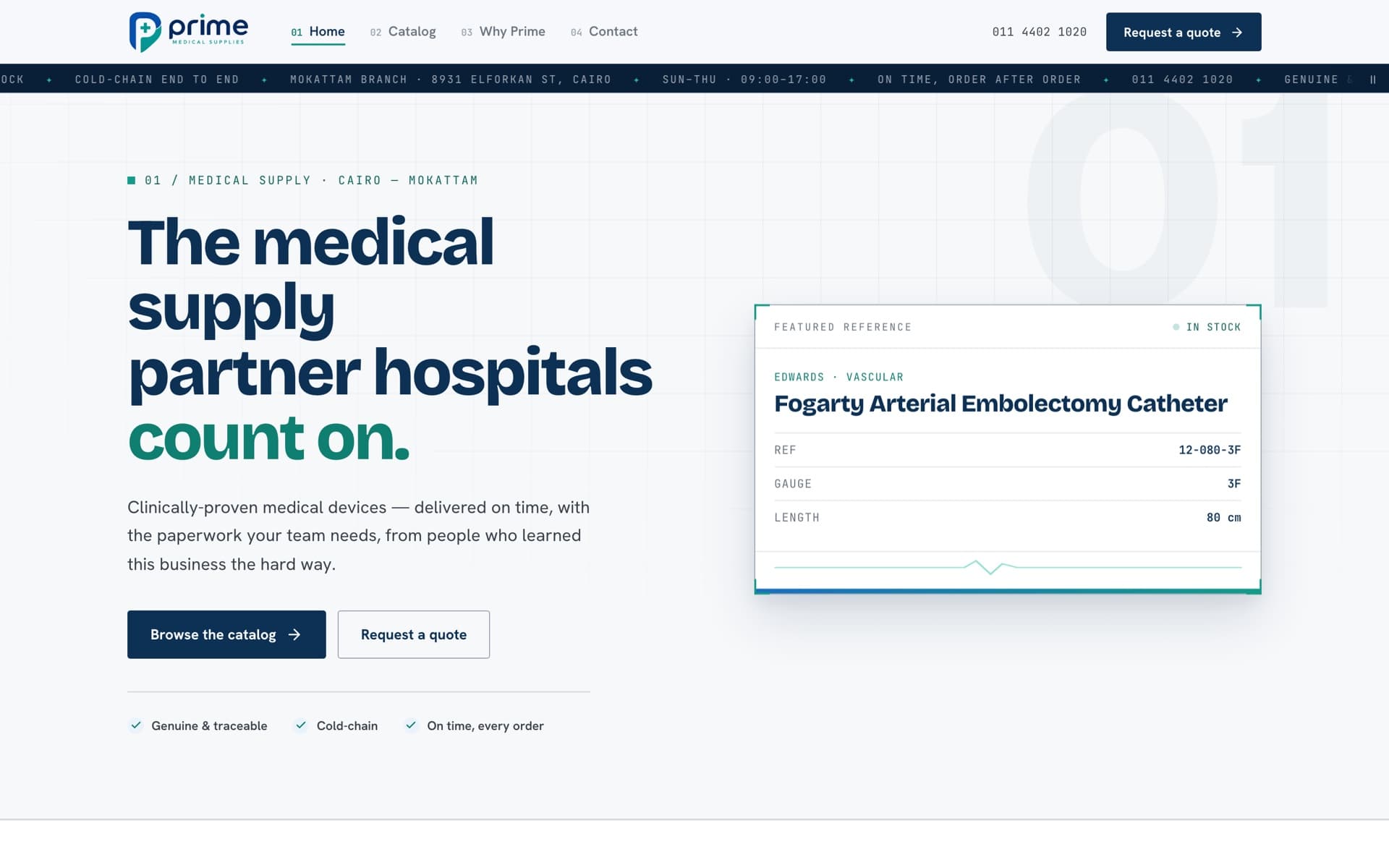 Prime Medical homepage: the medical supply partner hospitals count on